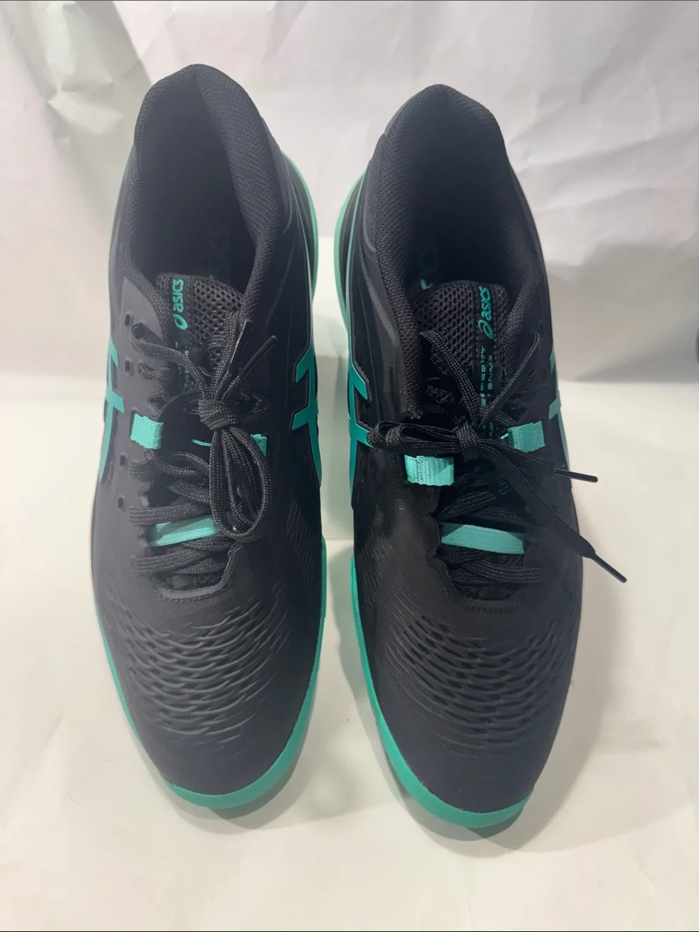 ASICS GEL-Resolution X Men’s 10.5 Tennis Shoes Black Teal NEW $165